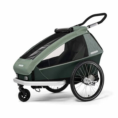 CROOZER Kid Vaaya 1 inkl. Jogger Set | 2023 | Jungle Green | Kinderfahrradanhänger