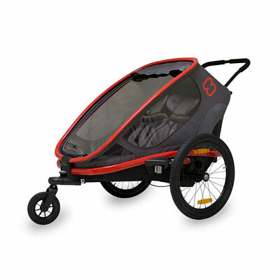 HAMAX Outback 2 2023 | Red Charcoal | Kinderfahrradanhänger