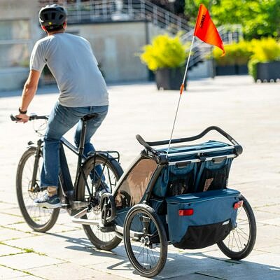 THULE Chariot Cross 2 2022 | Majolica Blue | Kinderfahrradanhänger 7