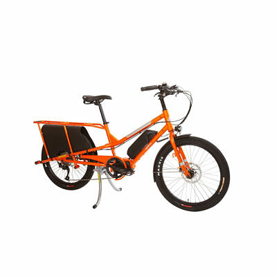 YUBA Electric KOMBI E5000 orange silber Lastenfahrrad Longtail Shimano 418 Wh 2021
