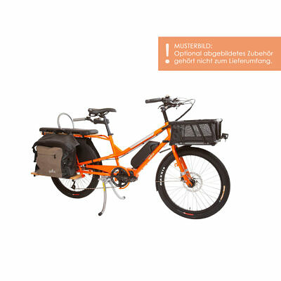 YUBA Electric KOMBI E5000 orange silber Lastenfahrrad Longtail Shimano 418 Wh 2021 mit Hinweisss