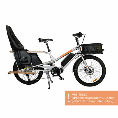 YUBA Electric Kombi E5000 silberorange Lastenfahrrad Longtail Shimano + 418 Wh 2021