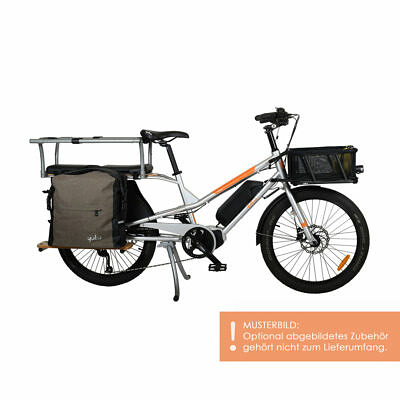 YUBA Electric Kombi E5000 silberorange Lastenfahrrad Longtail Shimano + 418 Wh 2021 mit Hinweisss