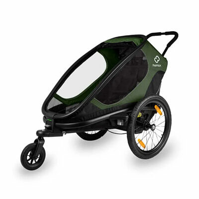 HAMAX Outback 2 2023 | Grün/Schwarz | Kinderfahrradanhänger