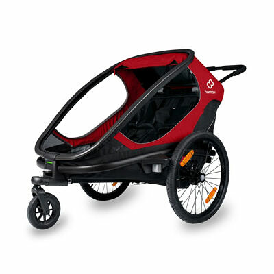 HAMAX Outback 2 2023 | Rot/Schwarz | Kinderfahrradanhänger