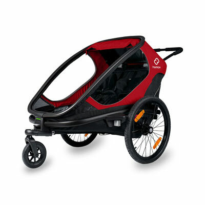 HAMAX Outback ONE 2022 | Rot/Schwarz | Kinderfahrradanhänger