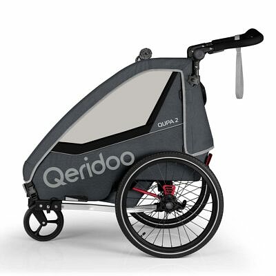 QERIDOO QUPA2 2022 Mirage Grey Kinderfahrradanhänger 01