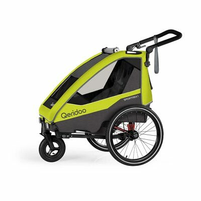 QERIDOO Sportrex1 | Lime Green | Kinderfahrradanhänger 1
