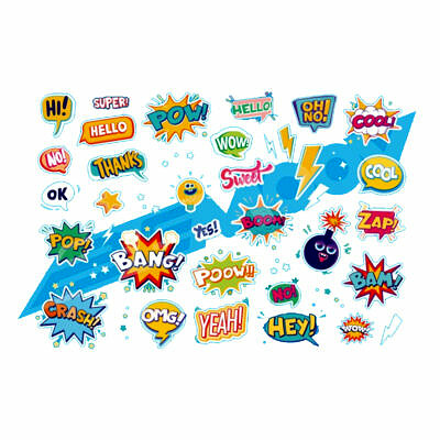 BEMOOV Aufkleber fürs Kinderfahrrad Stickerset Comics