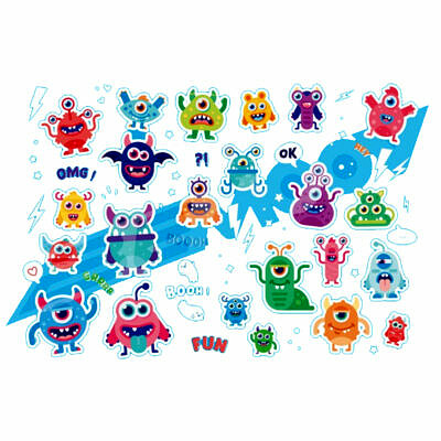 BEMOOV Aufkleber fürs Kinderfahrrad Stickerset Monster_5