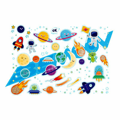 BEMOOV Aufkleber fürs Kinderfahrrad Stickerset Space Weltall