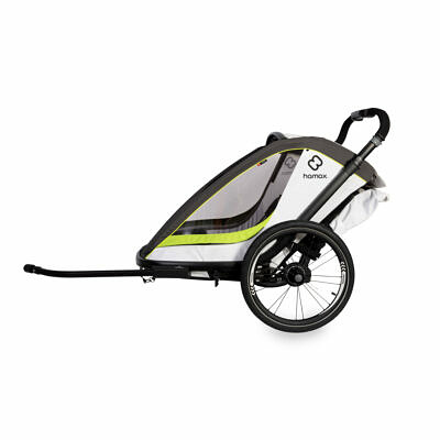 HAMAX Breeze One 2022 Weiß Grün Kinderfahrradanhänger_2
