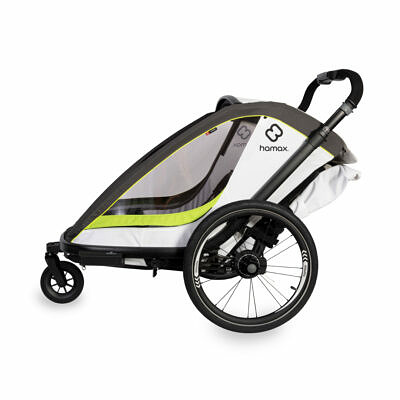 HAMAX Breeze One 2022 Weiß Grün Kinderfahrradanhänger_3