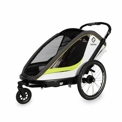 HAMAX Breeze Two 2022 Weiß Grün Kinderfahrradanhänger_3