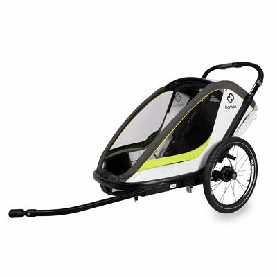 HAMAX Breeze Two 2022 Weiß Grün Kinderfahrradanhänger_7