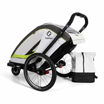 HAMAX Breeze Two 2022 Weiß Grün Kinderfahrradanhänger_9