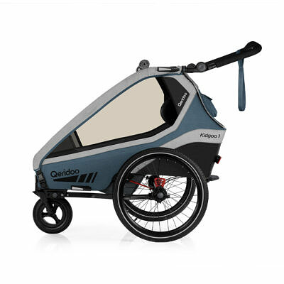 QERIDOO Kidgoo1 2022 | Navy Blue | Kinderfahrradanhänger 2